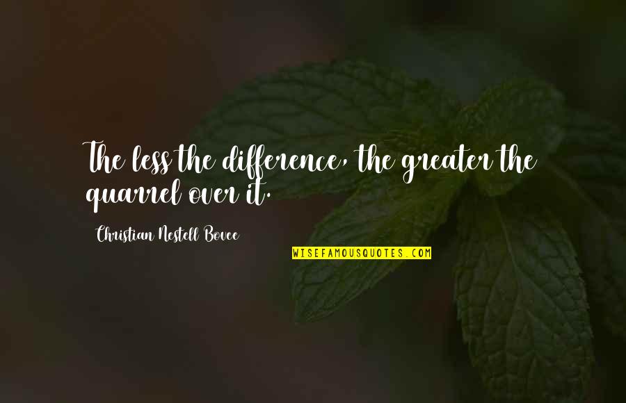 Wanderers Quote Quotes By Christian Nestell Bovee: The less the difference, the greater the quarrel Wanderers Quote Quotes By Christian Nestell Bovee: The less the difference, the greater the quarrel