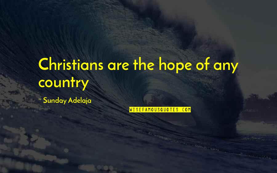 Wandering In Forest Quotes By Sunday Adelaja: Christians are the hope of any country Wandering In Forest Quotes By Sunday Adelaja: Christians are the hope of any country