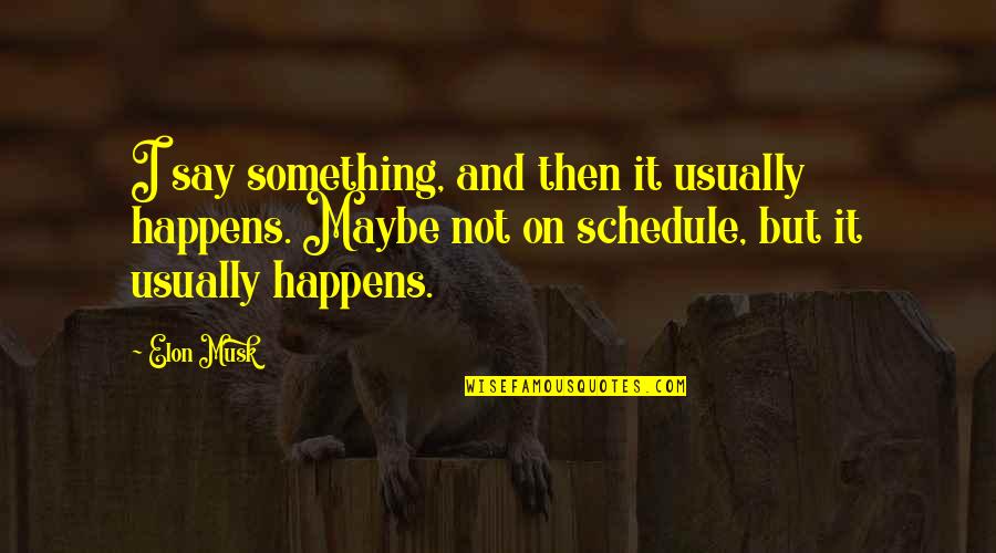 Wandering Jew Quotes By Elon Musk: I say something, and then it usually happens.