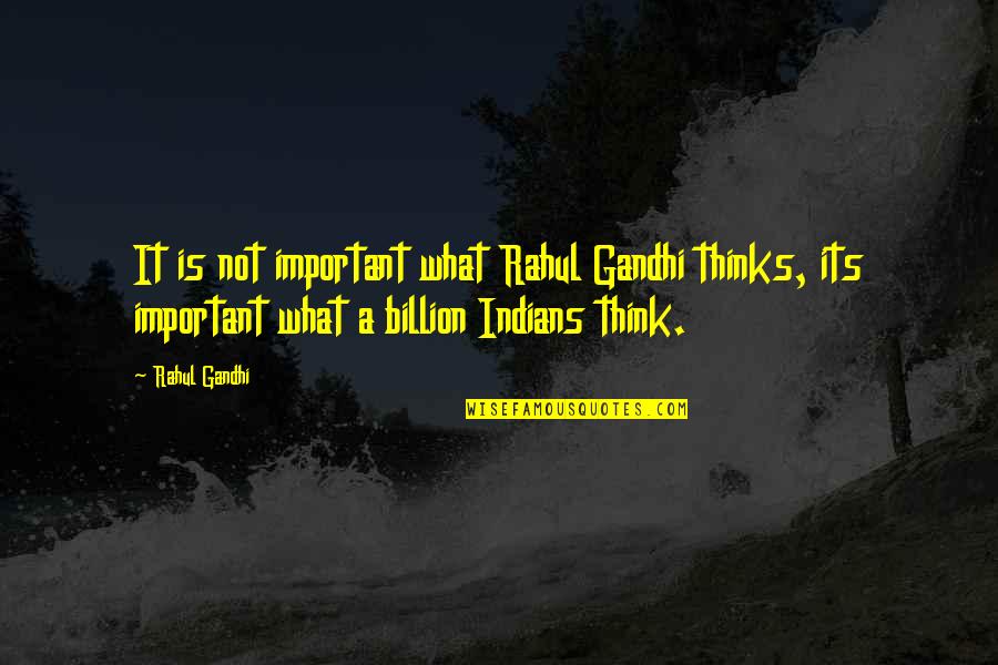 Wandering Quotes Quotes By Rahul Gandhi: It is not important what Rahul Gandhi thinks,