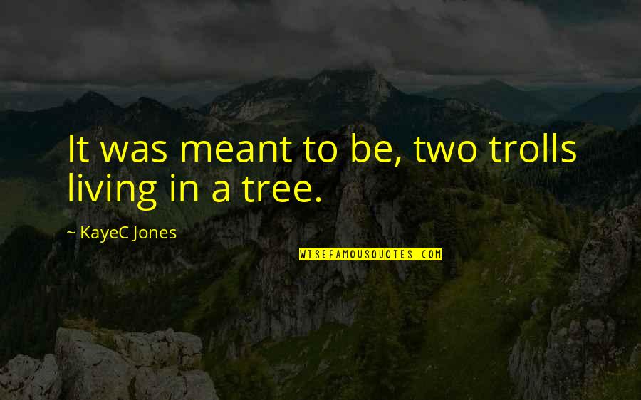 Wandering's Quotes By KayeC Jones: It was meant to be, two trolls living