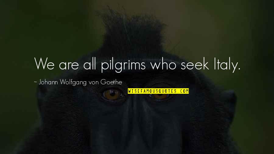 Wanderlust Quotes By Johann Wolfgang Von Goethe: We are all pilgrims who seek Italy.