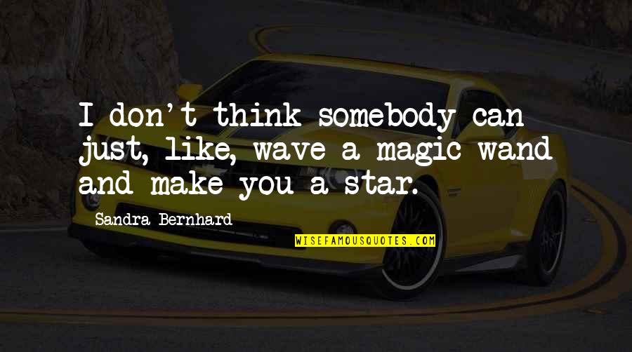 Wand'ring Quotes By Sandra Bernhard: I don't think somebody can just, like, wave