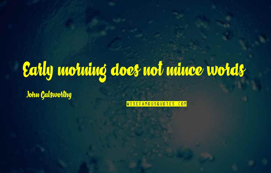 Wangelins Auto Quotes By John Galsworthy: Early morning does not mince words.