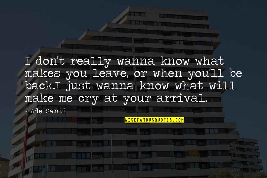 Wanna Know Me Quotes By Ade Santi: I don't really wanna know what makes you Wanna Know Me Quotes By Ade Santi: I don't really wanna know what makes you