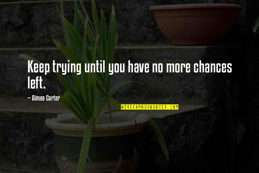 Wanniski Quotes By Aimee Carter: Keep trying until you have no more chances