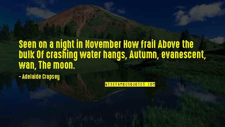 Wan's Quotes By Adelaide Crapsey: Seen on a night in November How frail