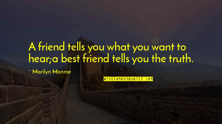 Want A Friend Quotes By Marilyn Monroe: A friend tells you what you want to