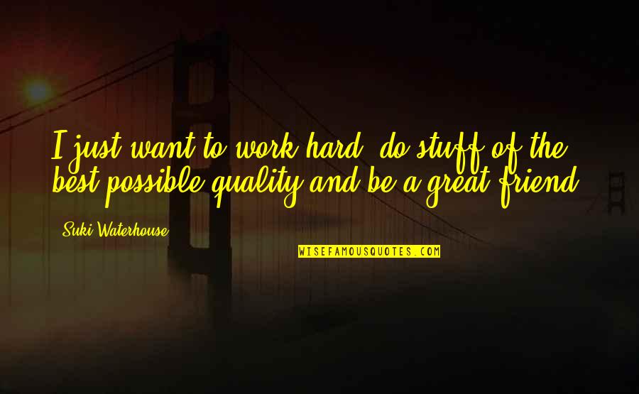 Want A Friend Quotes By Suki Waterhouse: I just want to work hard, do stuff Want A Friend Quotes By Suki Waterhouse: I just want to work hard, do stuff