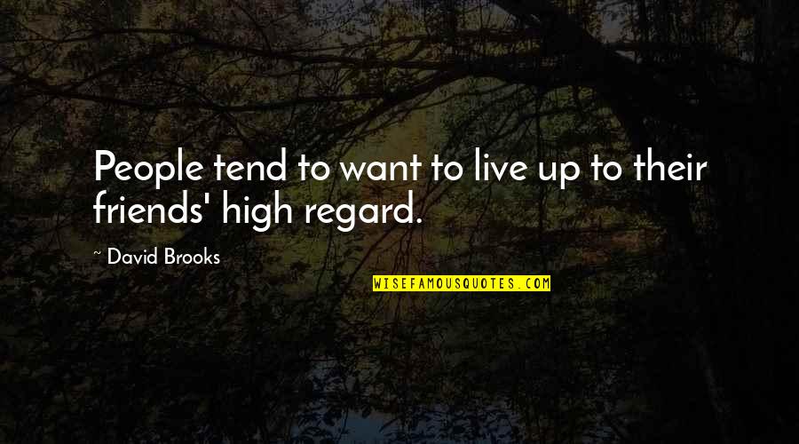 Want Friendship Quotes By David Brooks: People tend to want to live up to