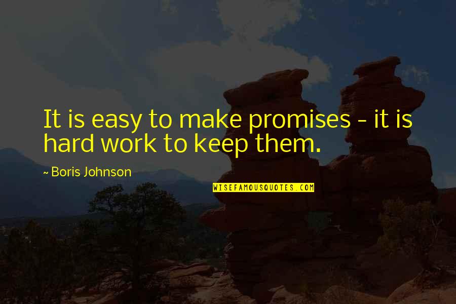 Want Good Relationship Quotes By Boris Johnson: It is easy to make promises - it