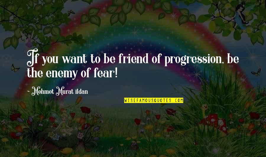 Want It More Than You Fear It Quotes By Mehmet Murat Ildan: If you want to be friend of progression,