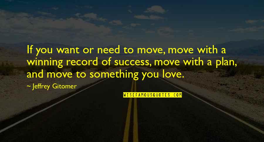 Want Need Love Quotes By Jeffrey Gitomer: If you want or need to move, move