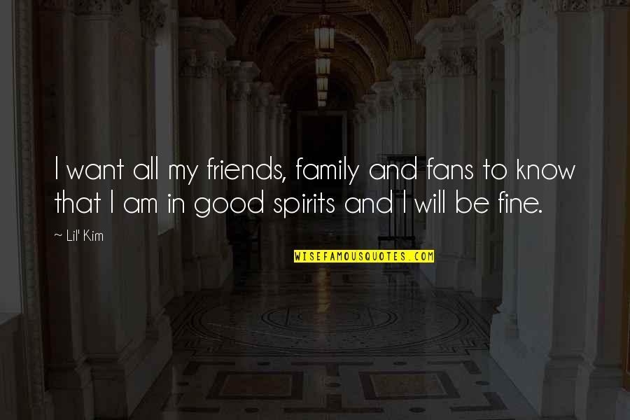 Want To Be Friends Quotes By Lil' Kim: I want all my friends, family and fans