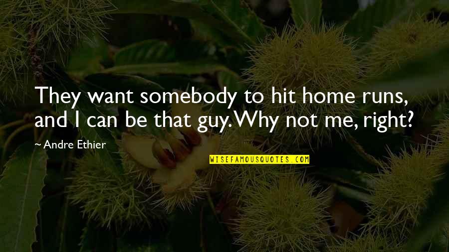 Want To Be Somebody Quotes By Andre Ethier: They want somebody to hit home runs, and