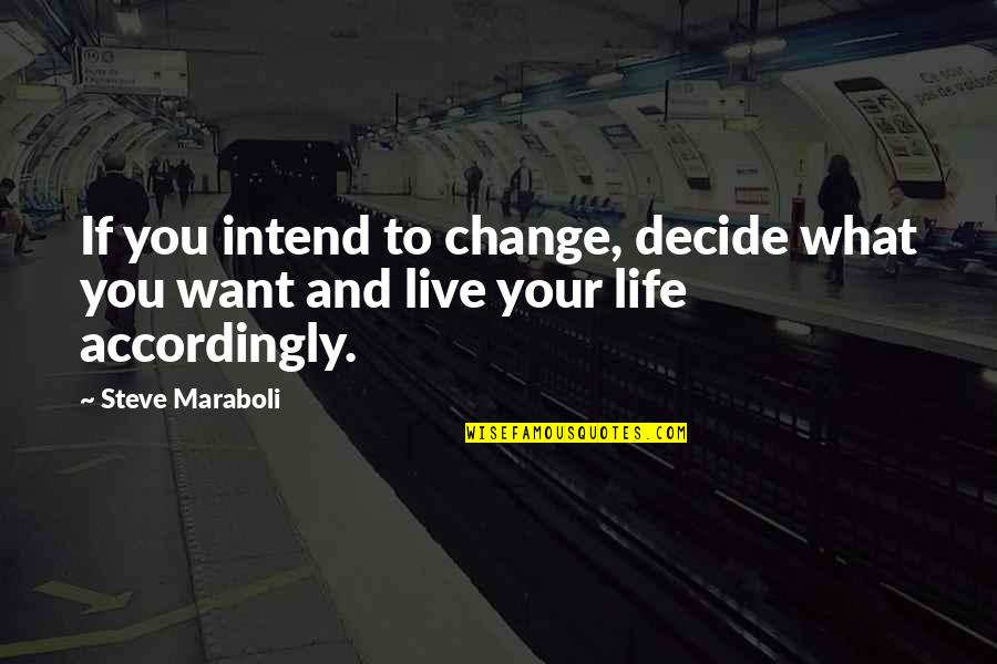 Want To Change Life Quotes By Steve Maraboli: If you intend to change, decide what you