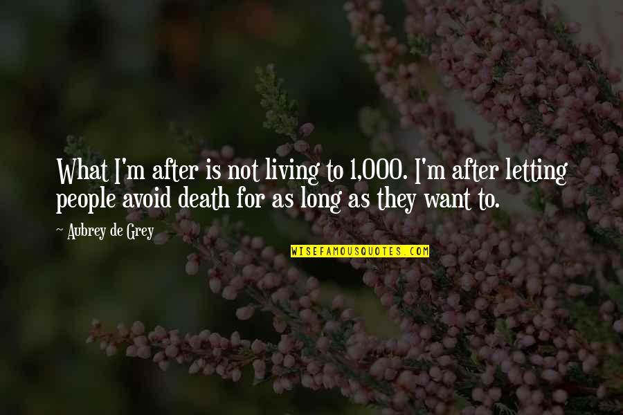 Want To Death Quotes By Aubrey De Grey: What I'm after is not living to 1,000.
