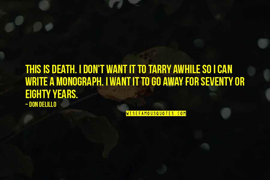 Want To Death Quotes By Don DeLillo: This is death. I don't want it to