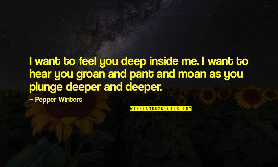 Want To Feel You Inside Me Quotes By Pepper Winters: I want to feel you deep inside me.