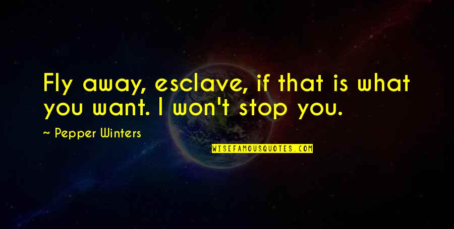 Want To Fly Away Quotes By Pepper Winters: Fly away, esclave, if that is what you Want To Fly Away Quotes By Pepper Winters: Fly away, esclave, if that is what you