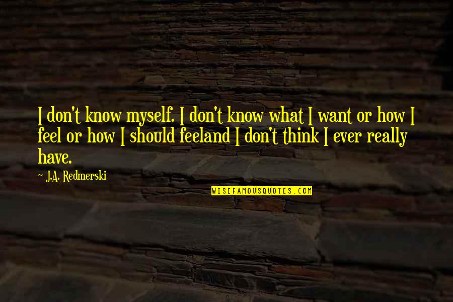 Want To Know How You Feel Quotes By J.A. Redmerski: I don't know myself. I don't know what