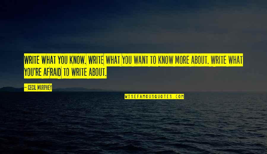 Want To Know You More Quotes By Cecil Murphey: Write what you know. Write what you want