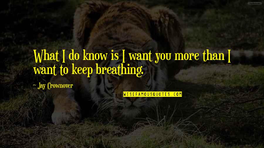 Want To Know You More Quotes By Jay Crownover: What I do know is I want you