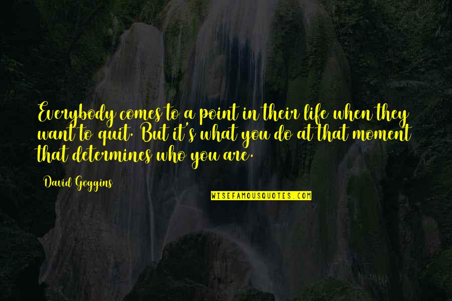 Want To Quit Life Quotes By David Goggins: Everybody comes to a point in their life