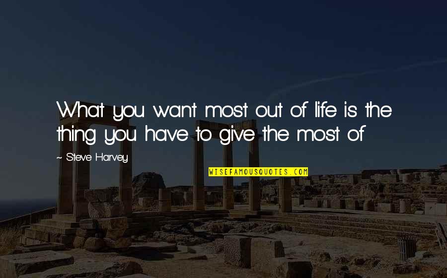 Want What You Have Quotes By Steve Harvey: What you want most out of life is