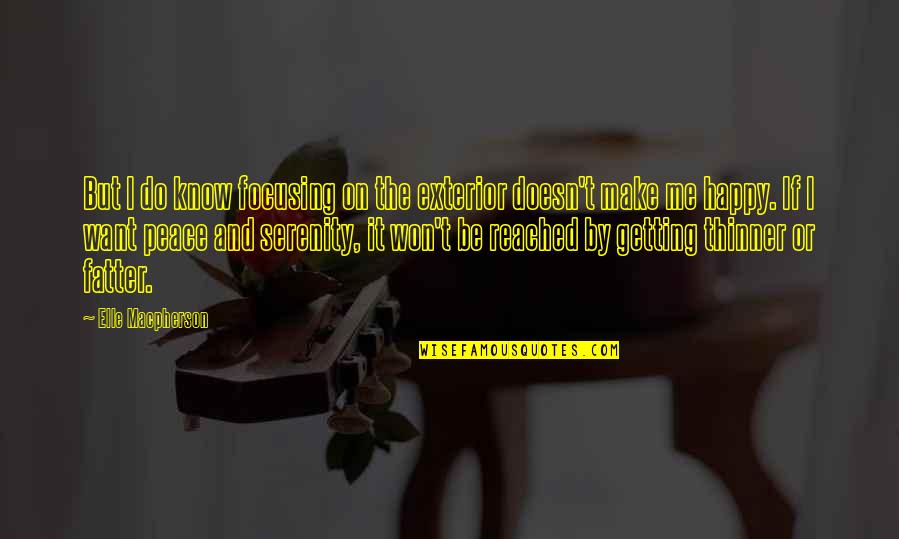 Want You Happy Even If It Not Me Quotes By Elle Macpherson: But I do know focusing on the exterior