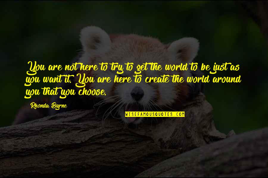 Want You Here Quotes By Rhonda Byrne: You are not here to try to get