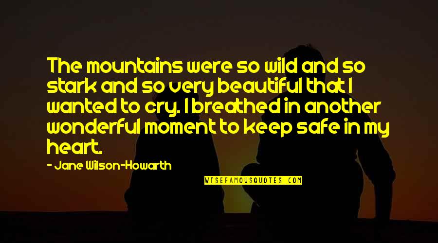 Wanted To Cry Quotes By Jane Wilson-Howarth: The mountains were so wild and so stark Wanted To Cry Quotes By Jane Wilson-Howarth: The mountains were so wild and so stark