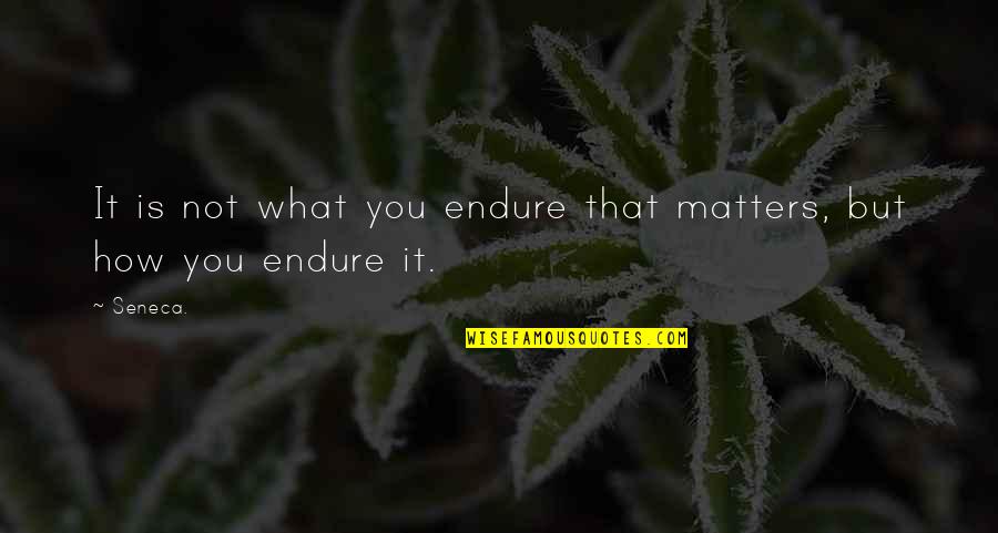 Wanted To Synonyms Quotes By Seneca.: It is not what you endure that matters,