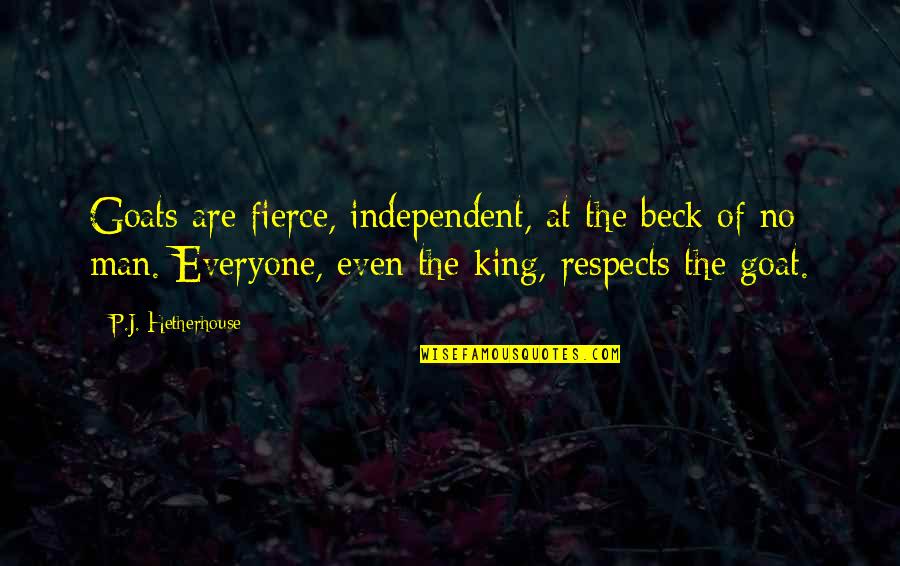 Wanting Him To Talk To You Quotes By P.J. Hetherhouse: Goats are fierce, independent, at the beck of