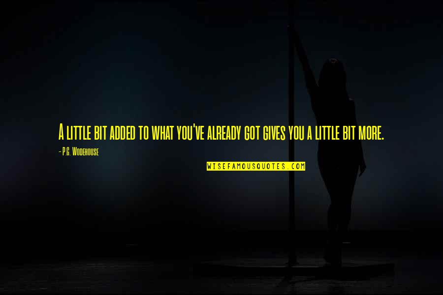 Wanting Someone To Fight For You Quotes By P.G. Wodehouse: A little bit added to what you've already
