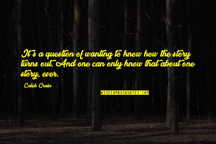 Wanting To Be Your One And Only Quotes By Caleb Crain: It's a question of wanting to know how