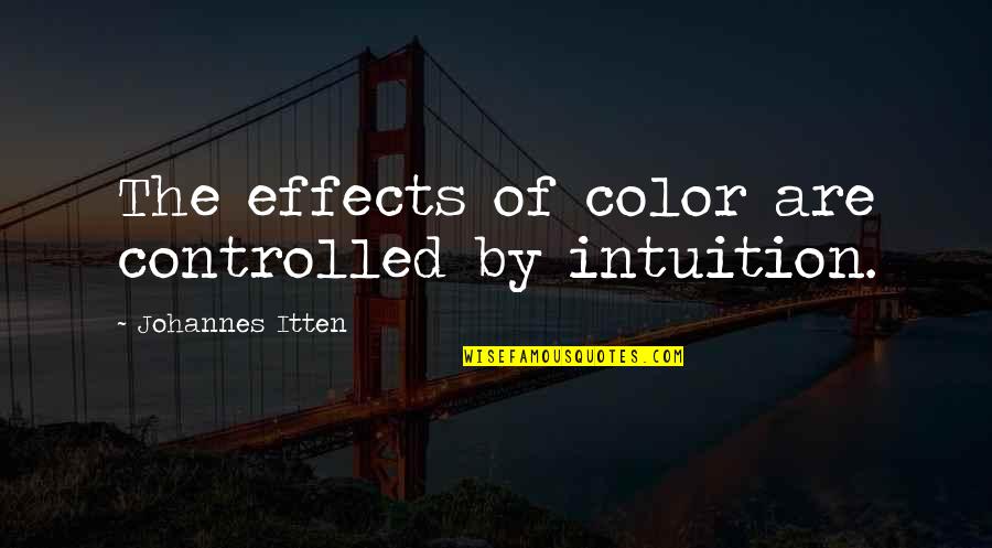 Wanting To Stay Young Quotes By Johannes Itten: The effects of color are controlled by intuition.