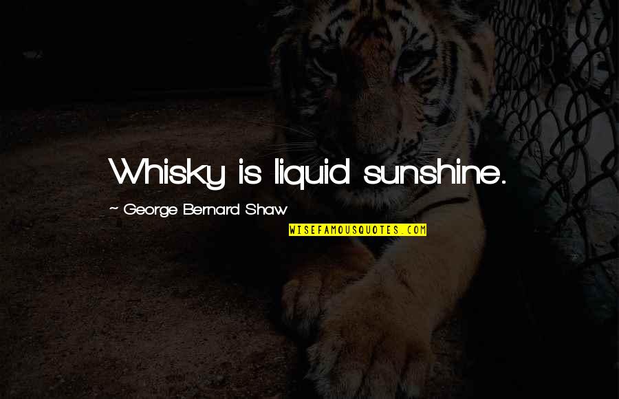 Wanting Your Best Friend Back Quotes By George Bernard Shaw: Whisky is liquid sunshine.