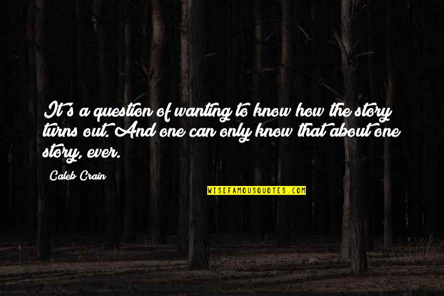 Wanting's Quotes By Caleb Crain: It's a question of wanting to know how