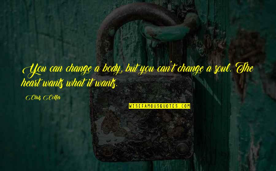 Wants Change Quotes By Chris Colfer: You can change a body, but you can't