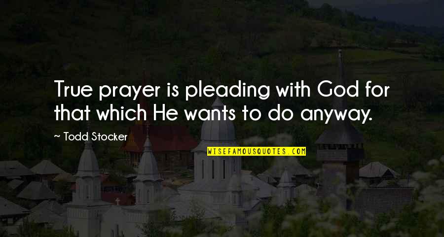 Wants Quotes Quotes By Todd Stocker: True prayer is pleading with God for that
