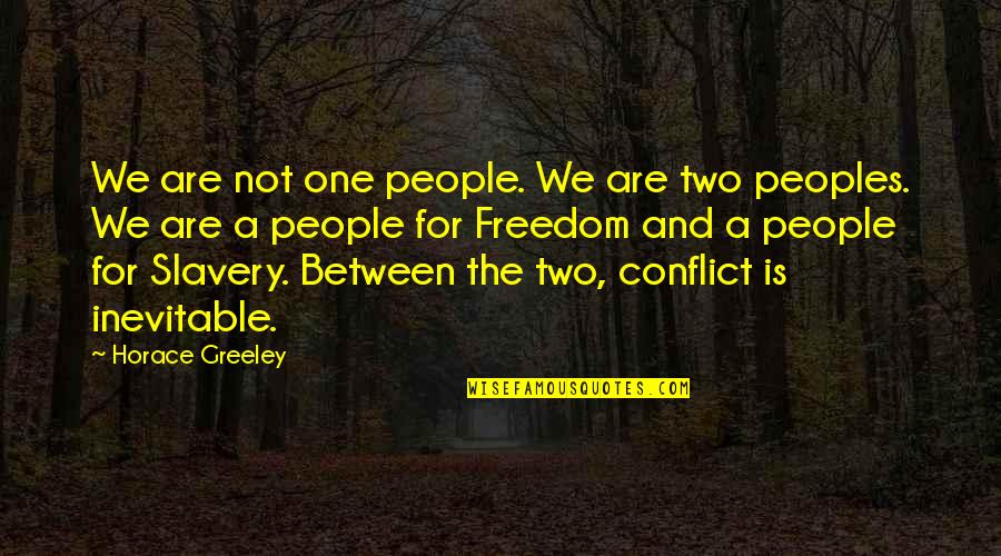 War And Conflict Quotes By Horace Greeley: We are not one people. We are two