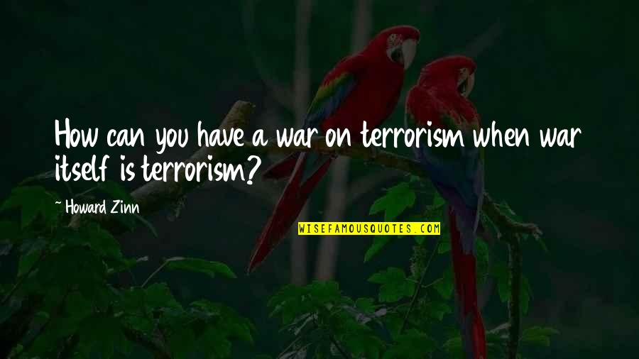 War And Propaganda Quotes By Howard Zinn: How can you have a war on terrorism
