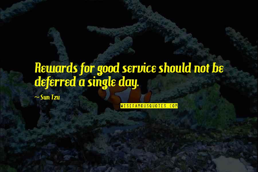 War And Strategy Quotes By Sun Tzu: Rewards for good service should not be deferred