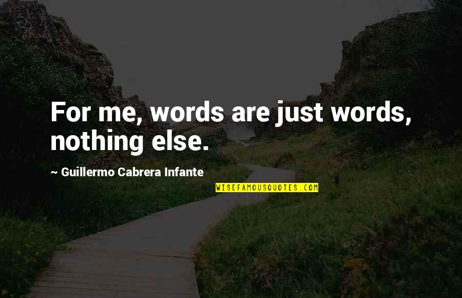 War Being Inevitable Quotes By Guillermo Cabrera Infante: For me, words are just words, nothing else.