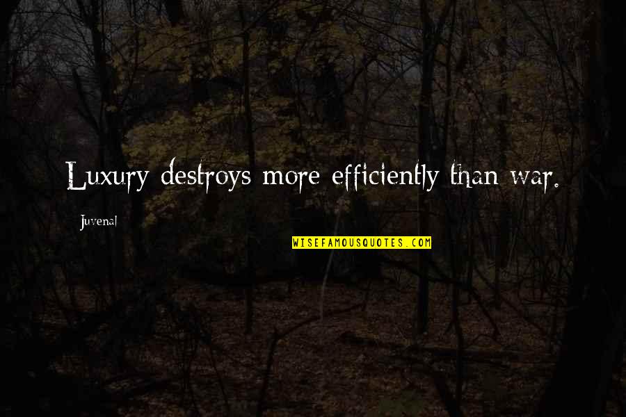War Destroys Quotes By Juvenal: Luxury destroys more efficiently than war.