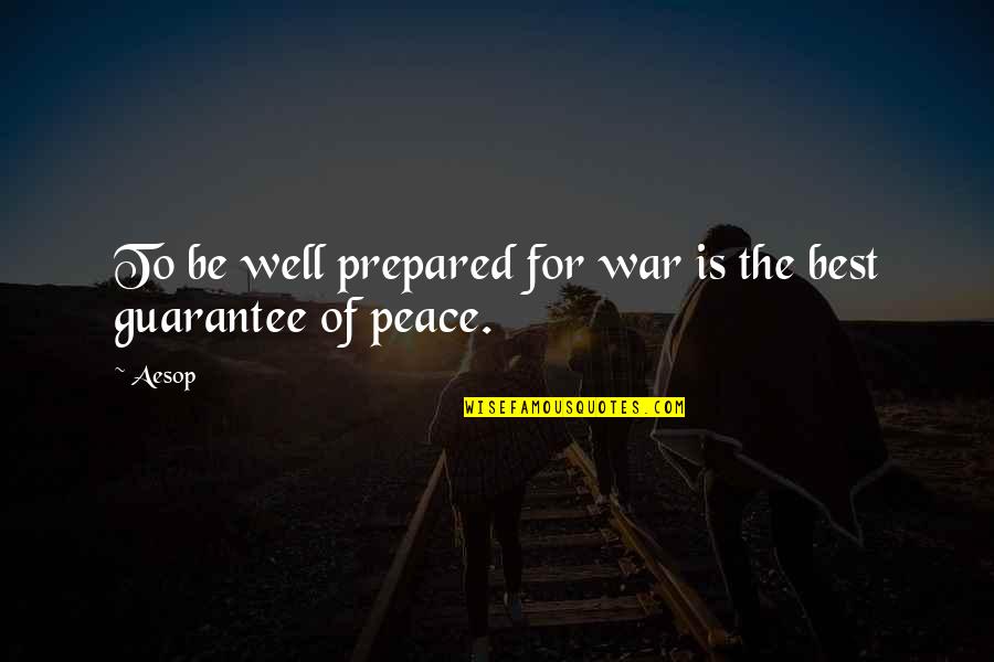 War Is Peace Quotes By Aesop: To be well prepared for war is the