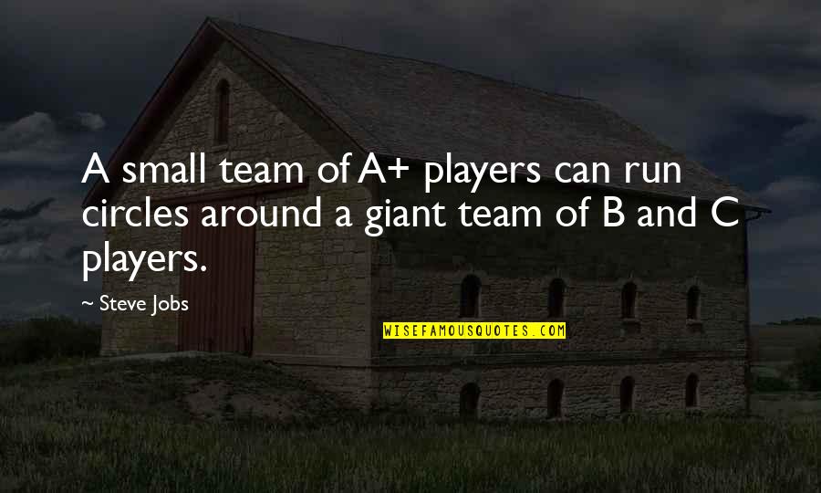 Waras Quotes By Steve Jobs: A small team of A+ players can run