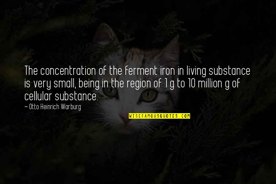 Warburg Quotes By Otto Heinrich Warburg: The concentration of the ferment iron in living