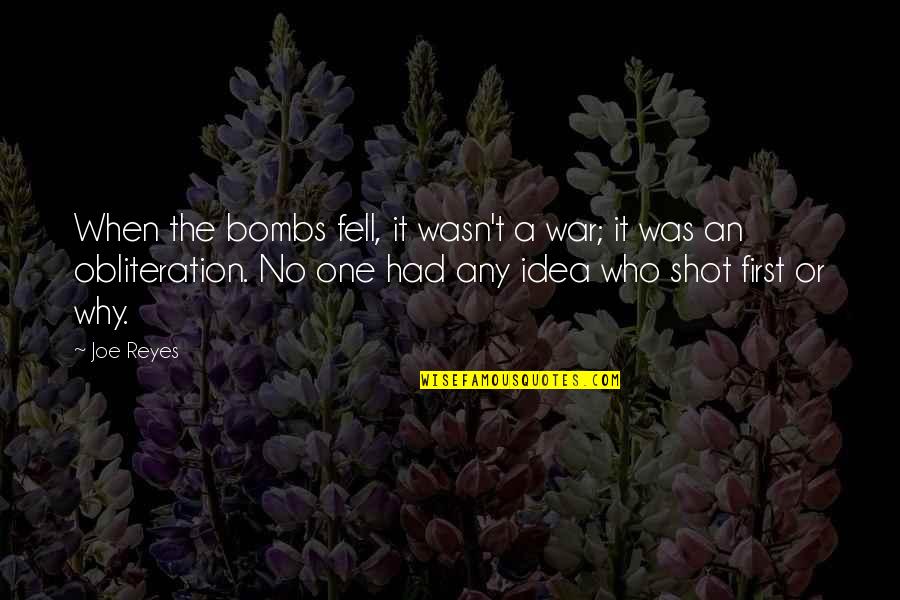 Warfare Quotes By Joe Reyes: When the bombs fell, it wasn't a war;